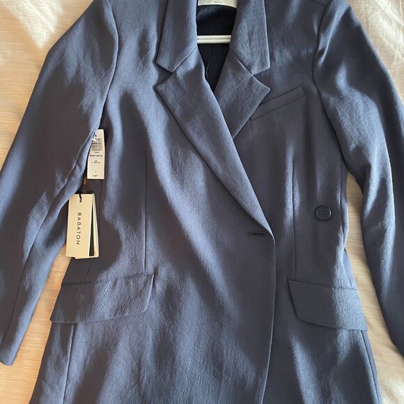 Aritzia Babaton BNWT Blue Blazer Mini Wrap Dress - Picture 2 of 5